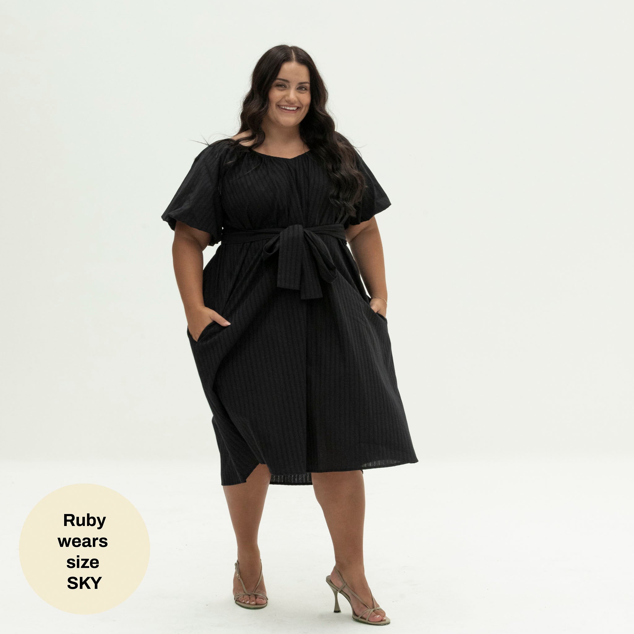 The Anywhere Dress | Black Jacquard Stripe