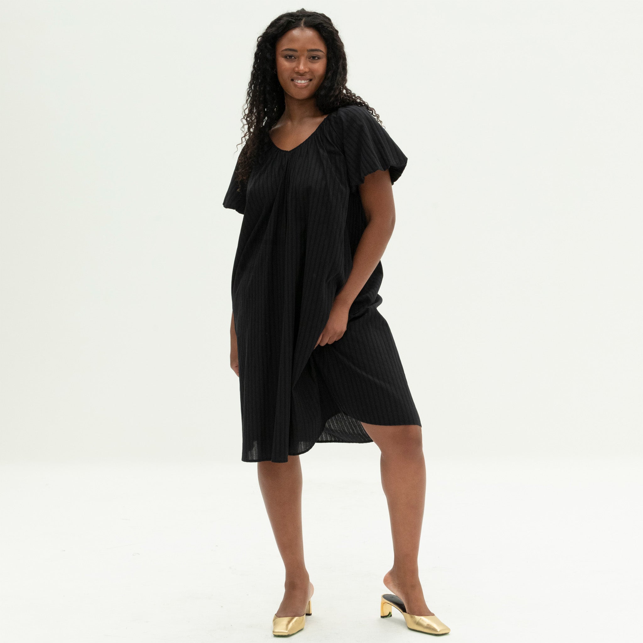 black jacquard dress The Anywhere Dress