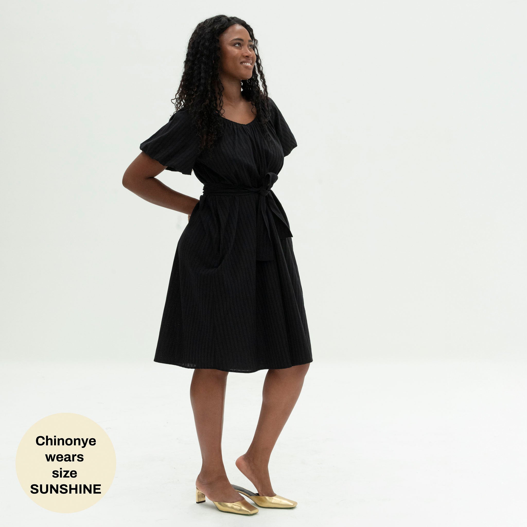 The Anywhere Dress | Black Jacquard Stripe – Patience Made