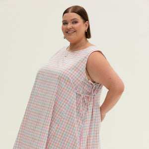 pastel gingham dress SSYS Pastel Pink Mixed Gingham Active Dress