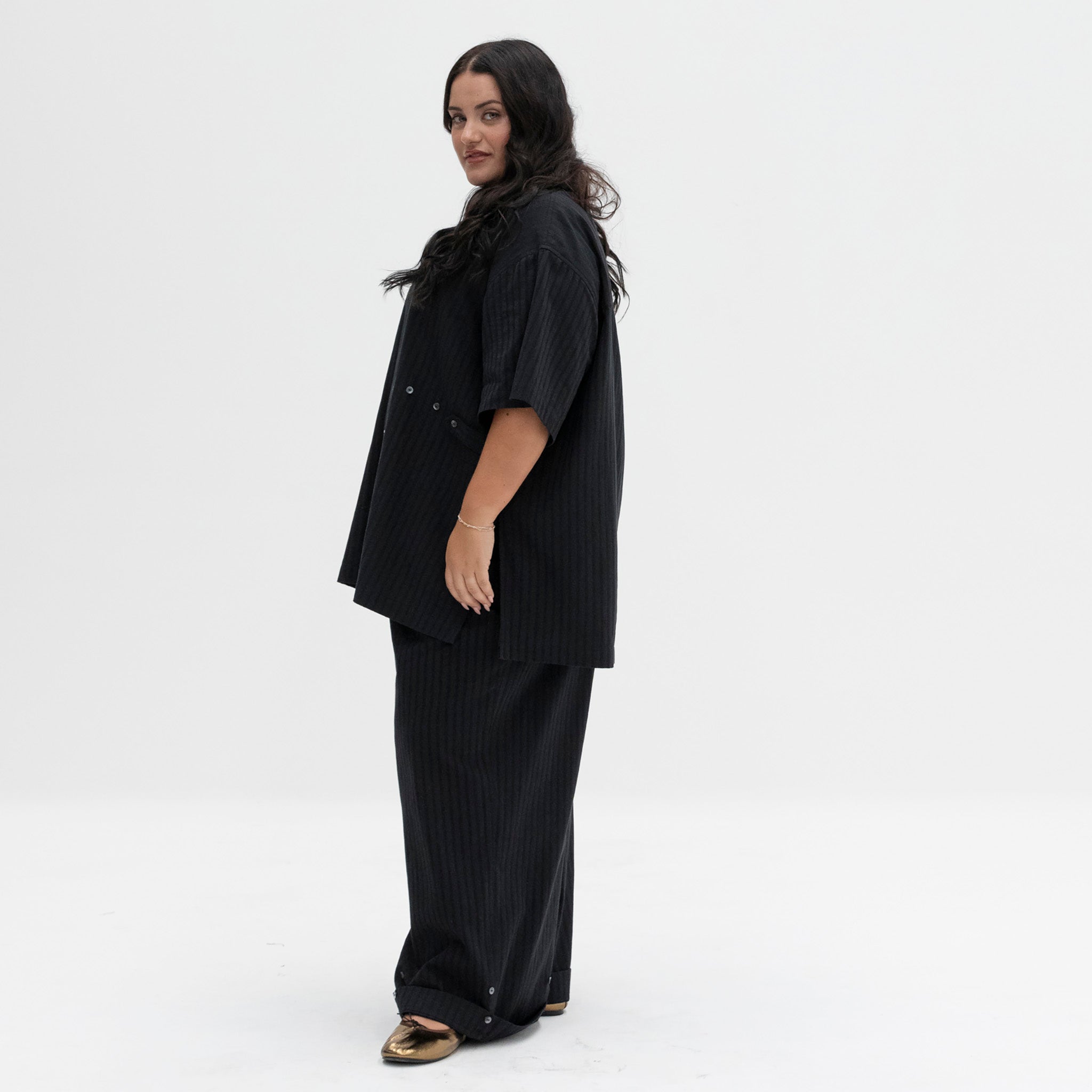 The Utility Shirt | Black Jacquard Stripe