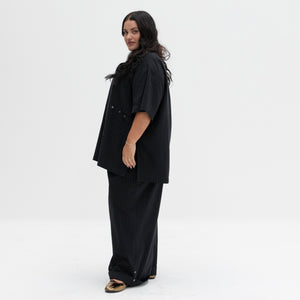 The Utility Shirt | Black Jacquard Stripe