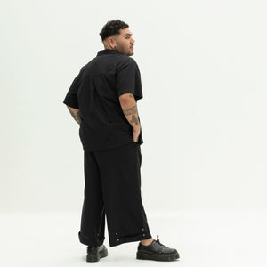 The Utility Shirt | Black Jacquard Stripe