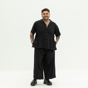 The Utility Shirt | Black Jacquard Stripe