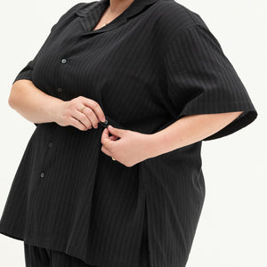 The Utility Shirt | Black Jacquard Stripe