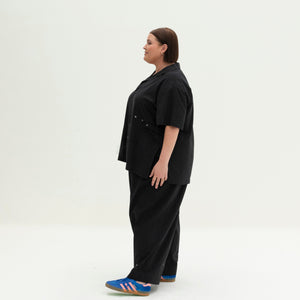 The Utility Shirt | Black Jacquard Stripe