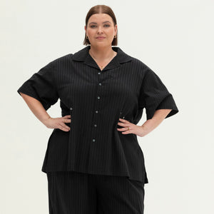 The Utility Shirt | Black Jacquard Stripe