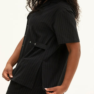 The Utility Shirt | Black Jacquard Stripe