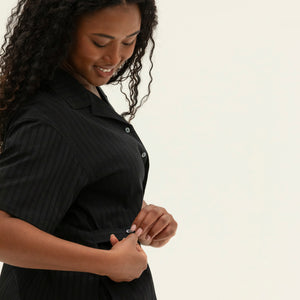 The Utility Shirt | Black Jacquard Stripe